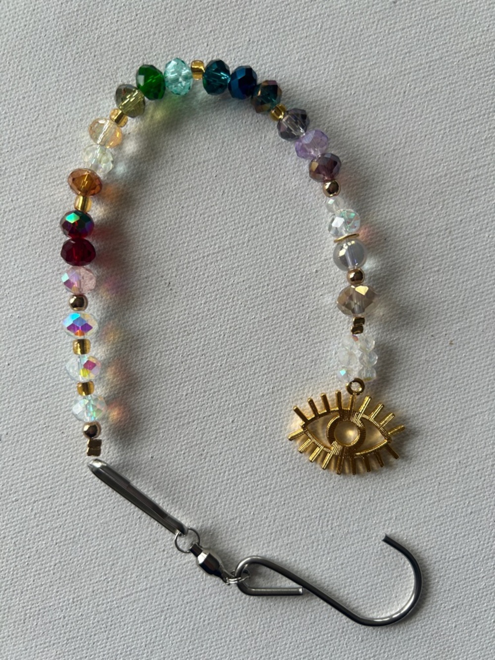 ✨🧿Handmade evil eye crystal suncatcher w/ crystal prism 🌞 Window or car charm